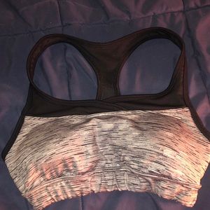 Gray and black sports bra